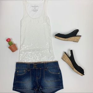 Aeropostale Pink Sequin Tank Top XS/TP